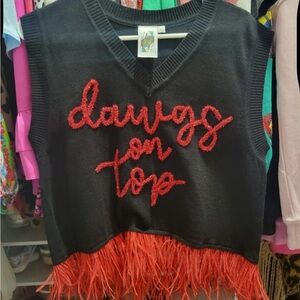 Black and Red Sleeveless Top